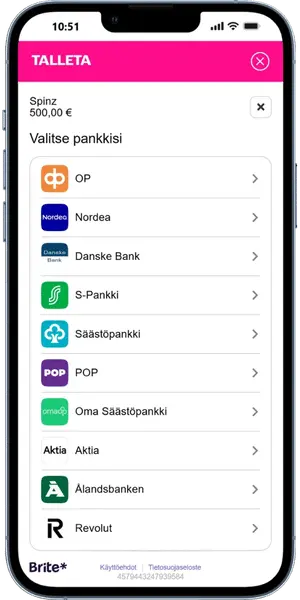 Spinz Valitse oma pankki