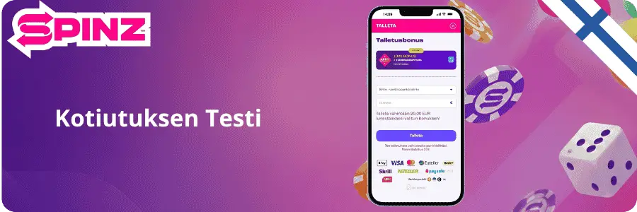 Spinz Kotiutuksen testi